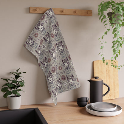 Boho Llama Tea Towel - Cute Floral Dish Towel for Kitchen Decor, Gift for Animal Lovers