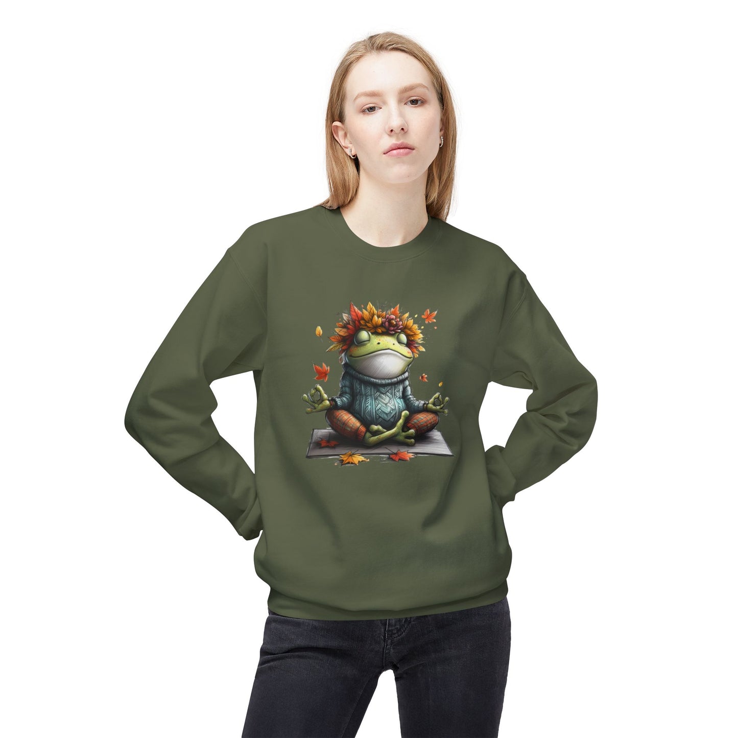 Frog's Bliss - Unisex Midweight Softstyle Fleece Crewneck Sweatshirt, Multiple Colors Available