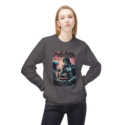 An Unexpected Companion (Beautiful Monsters Collection) - Unisex Midweight Softstyle Fleece Crewneck Sweatshirt, Multiple Colors Available