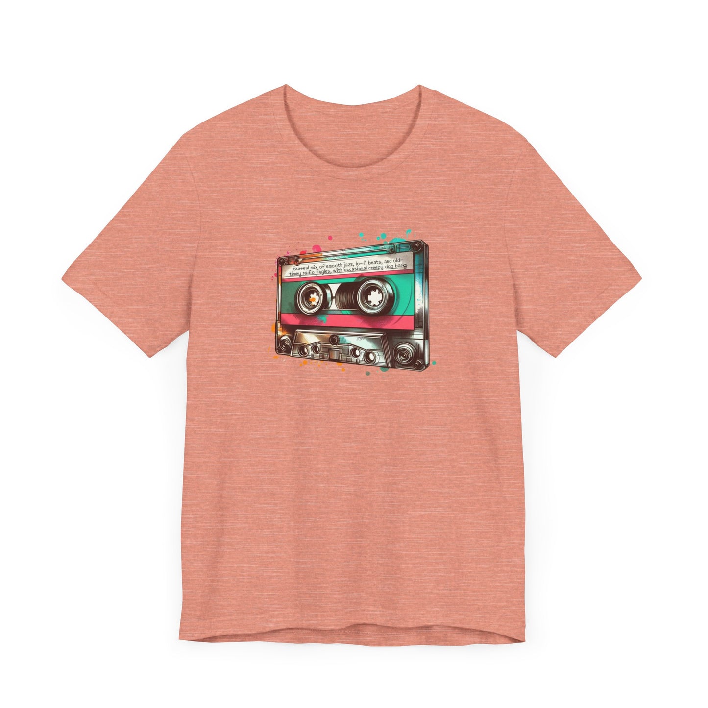 "Surreal Mix of Smooth Jazz, Lo-fi Beats, and Old-Timey Radio Jingles with Occasional Creepy Dog Bark" Mixtape T-shirt - Unisex Jersey Short Sleeve Tee