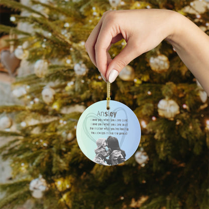 Personalized Glass Ornament with Custom Photo for Child - Unconditional Love