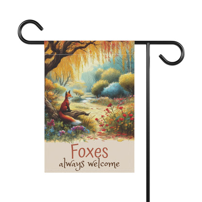 Customizable Garden Flag - Foxes Always Welcome