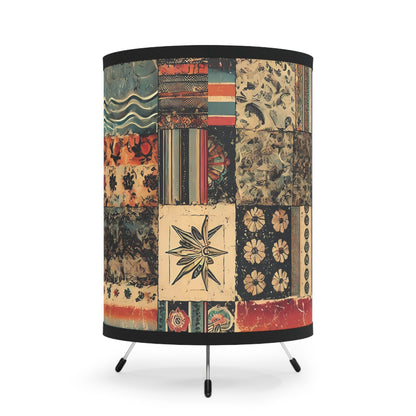 Tripod Table Lamp - Retro Jellyfish Patchwork