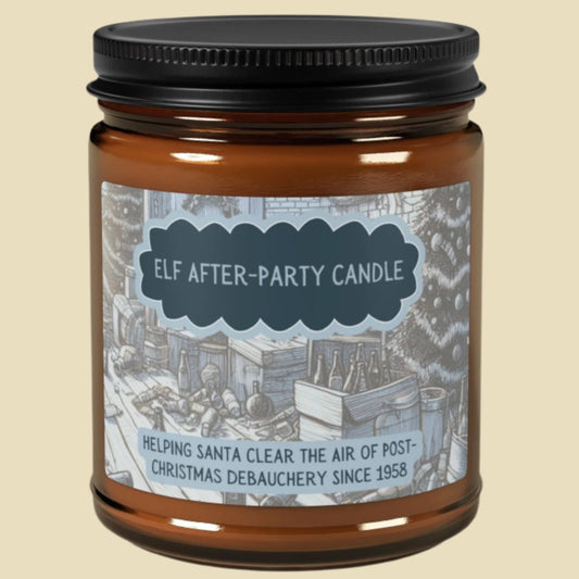 The "Elf After Party" Candle - Christmas Warmth Scent | Funny Christmas Candle, Soy Wax