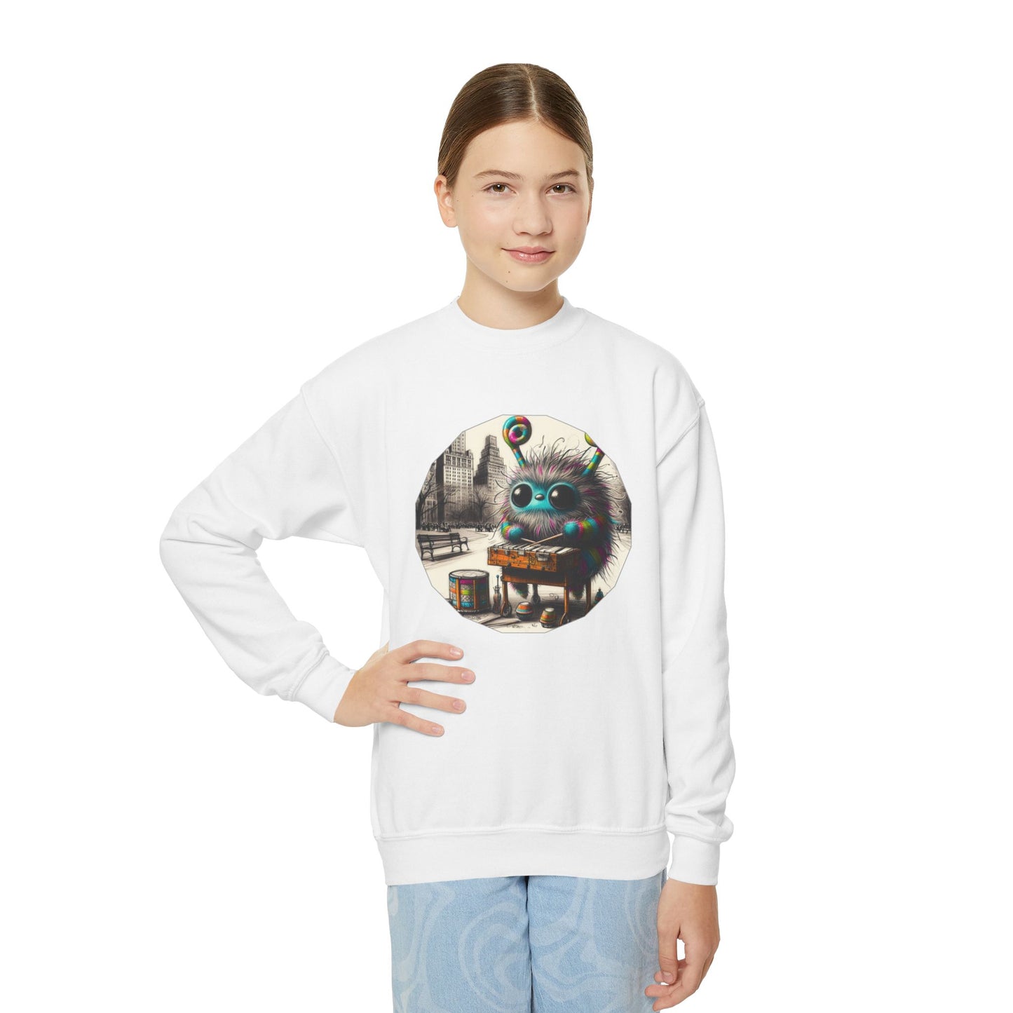 Youth Crewneck Sweatshirt - Jamblie Monster (Multiple Colors Available)