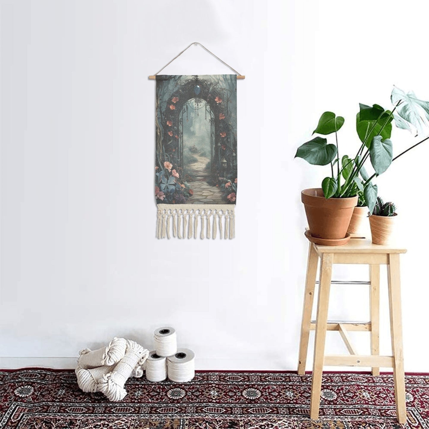 Enchanted Forest Portal 10x19 Tapestry | Dark Fantasy Wall Art