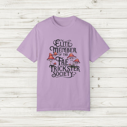 Fae Trickster Society Comfort Colors Tee – Fairycore T-Shirt with Mushrooms, S-4XL