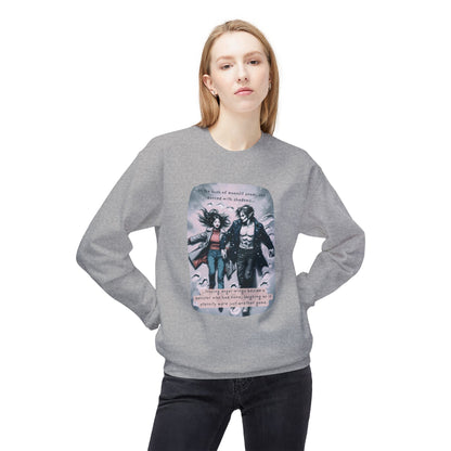 Snow Angels and Shadows (Beautiful Monsters Collection) - Unisex Midweight Softstyle Fleece Crewneck Sweatshirt, Multiple Colors Available