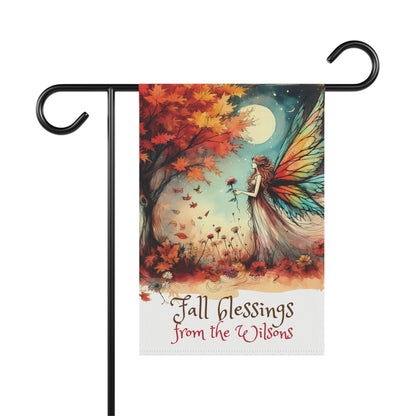 Customizable Garden Flag - Fall Fairy Blessings