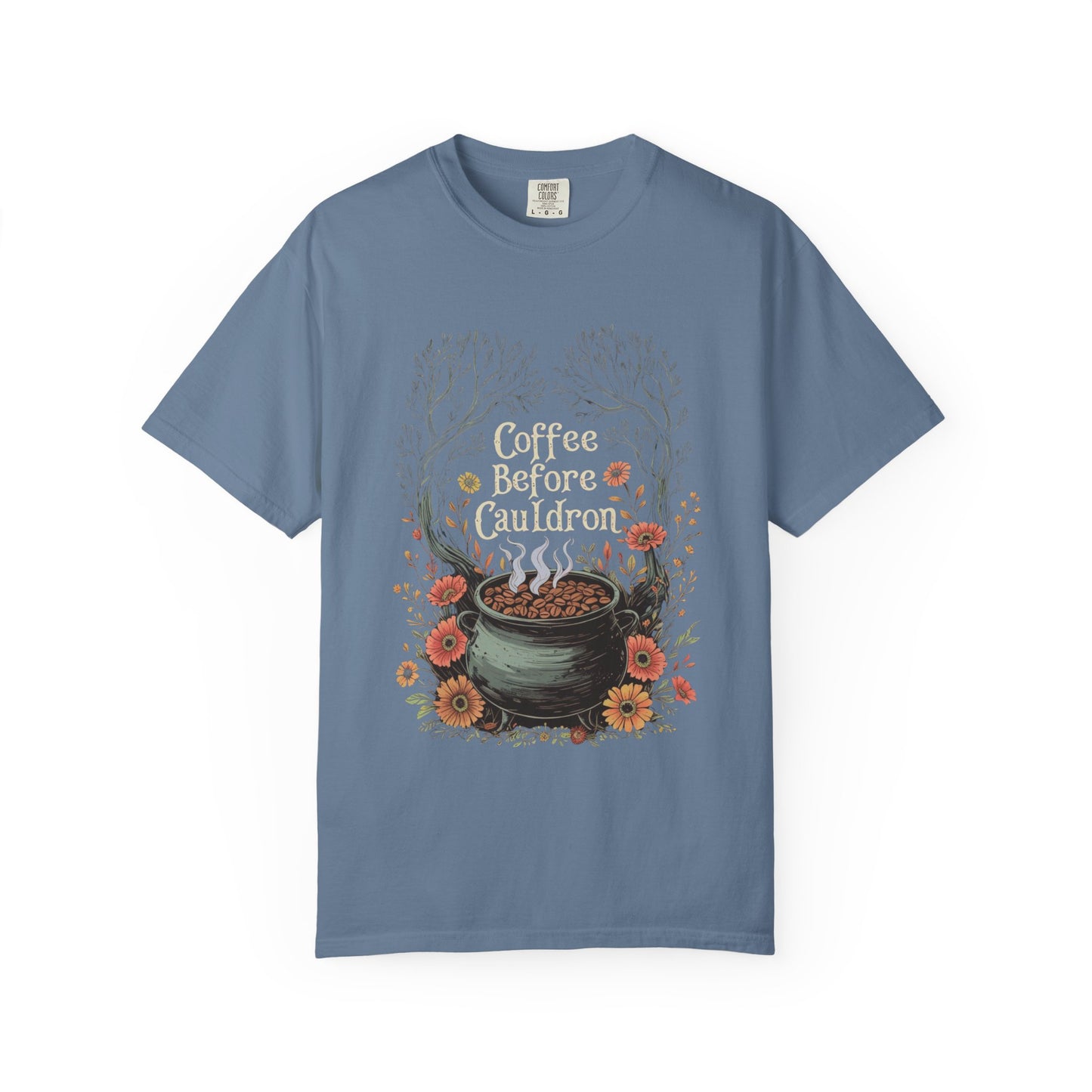 Coffee Before Cauldron T-Shirt, Witchy Coffee Shirt, Comfort Colors Halloween Tee, Spooky Season Shirt, Dark Forest Cozy Witch Aesthetic