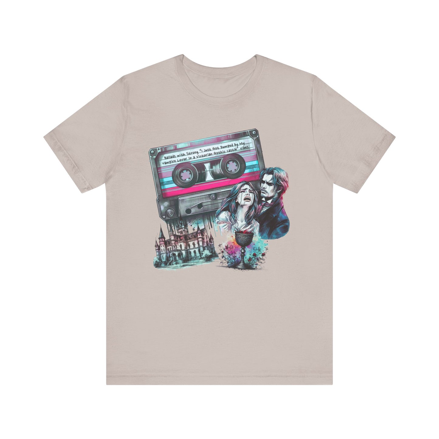 Mixtape T-Shirt - "Vampire Breakup Ballads" Collage, Unisex Tee with Retro Design, Great Gift for Music Lovers