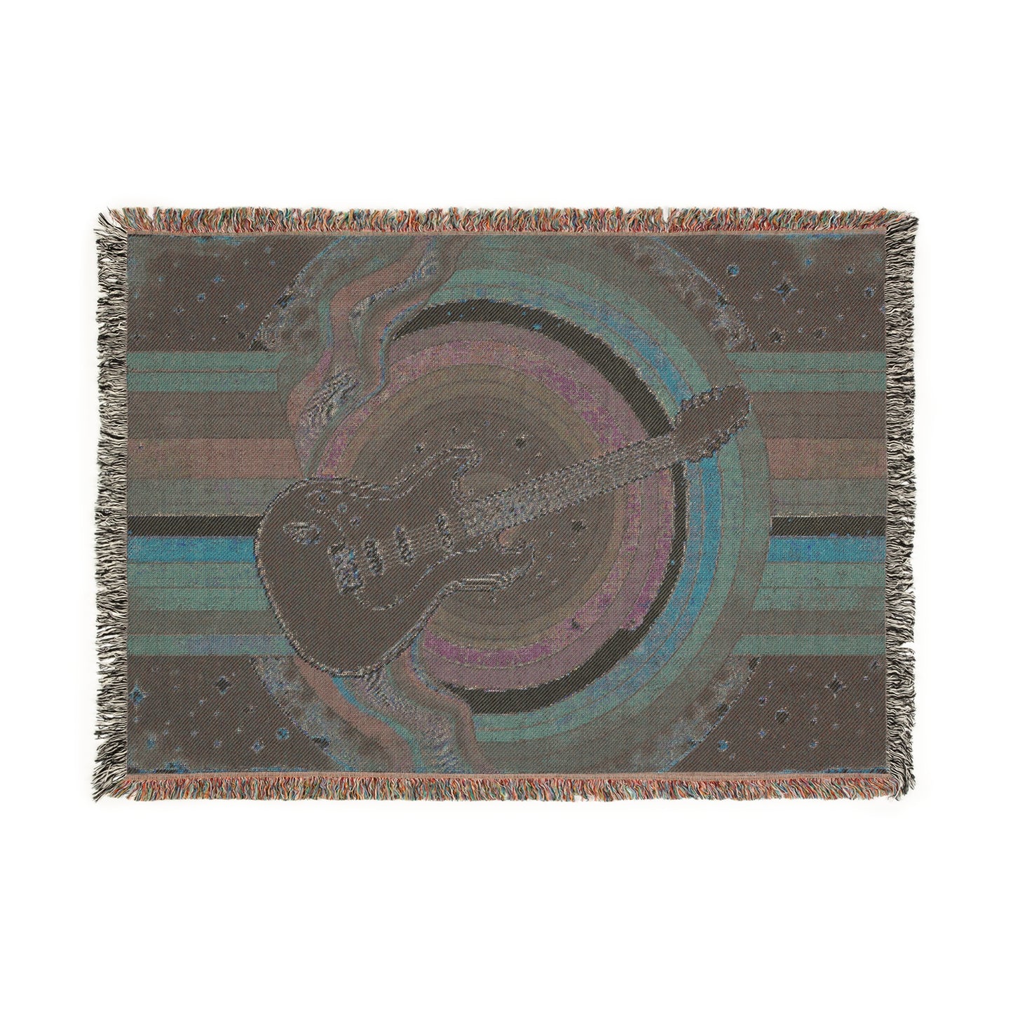 Woven Blanket - Guitar, Retro Rainbow, & Stars