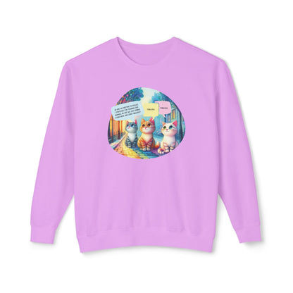 Fabulous Cat Meeting Sweatshirt - Whimsical Rainbow Cat Cartoon in Bright Colors | Cute & Cozy Gift for Cat Lovers