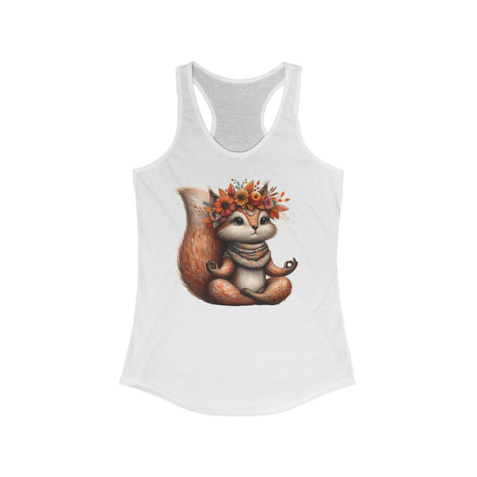 Women's Racerback Tank: Autumn Zen Squirrel