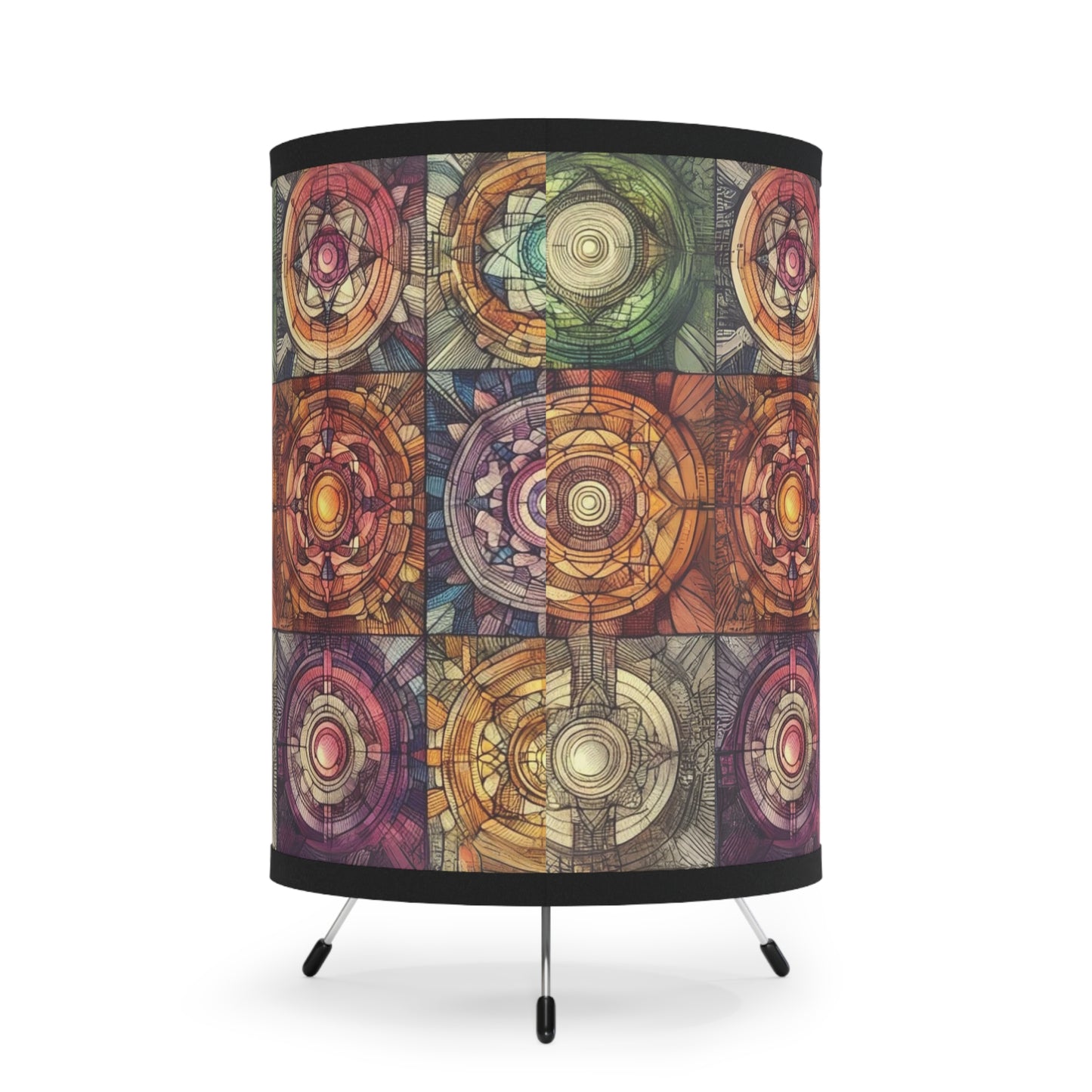 Tripod Table Lamp - Chakra Rainbow Patchwork