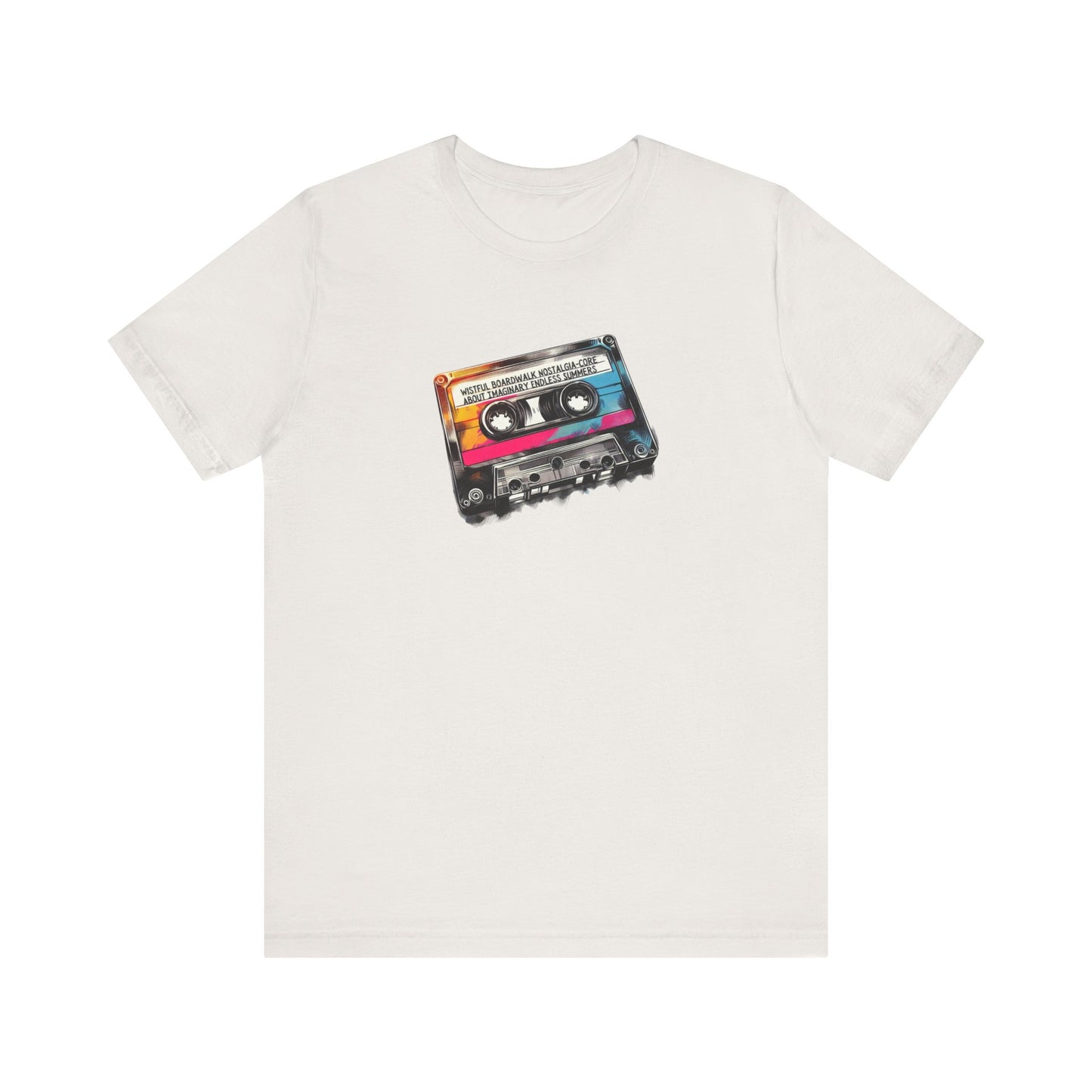 "Wistful Boardwalk Nostalgia-Core About Imaginary Endless Summers" Mixtape T-shirt - Unisex Jersey Short Sleeve Tee