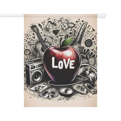 Porch or Yard Flag / Garden Banner - "Love Is All You Need" Apple