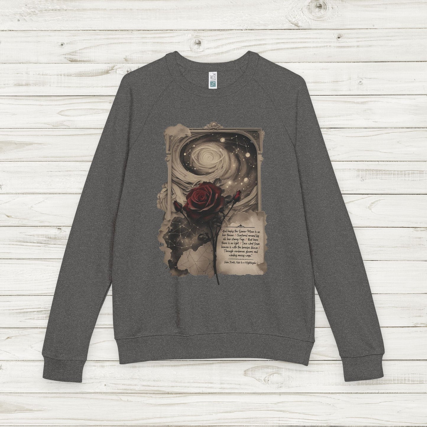 Celestial Rose Keats Sweatshirt | Gothic Poetry Pullover