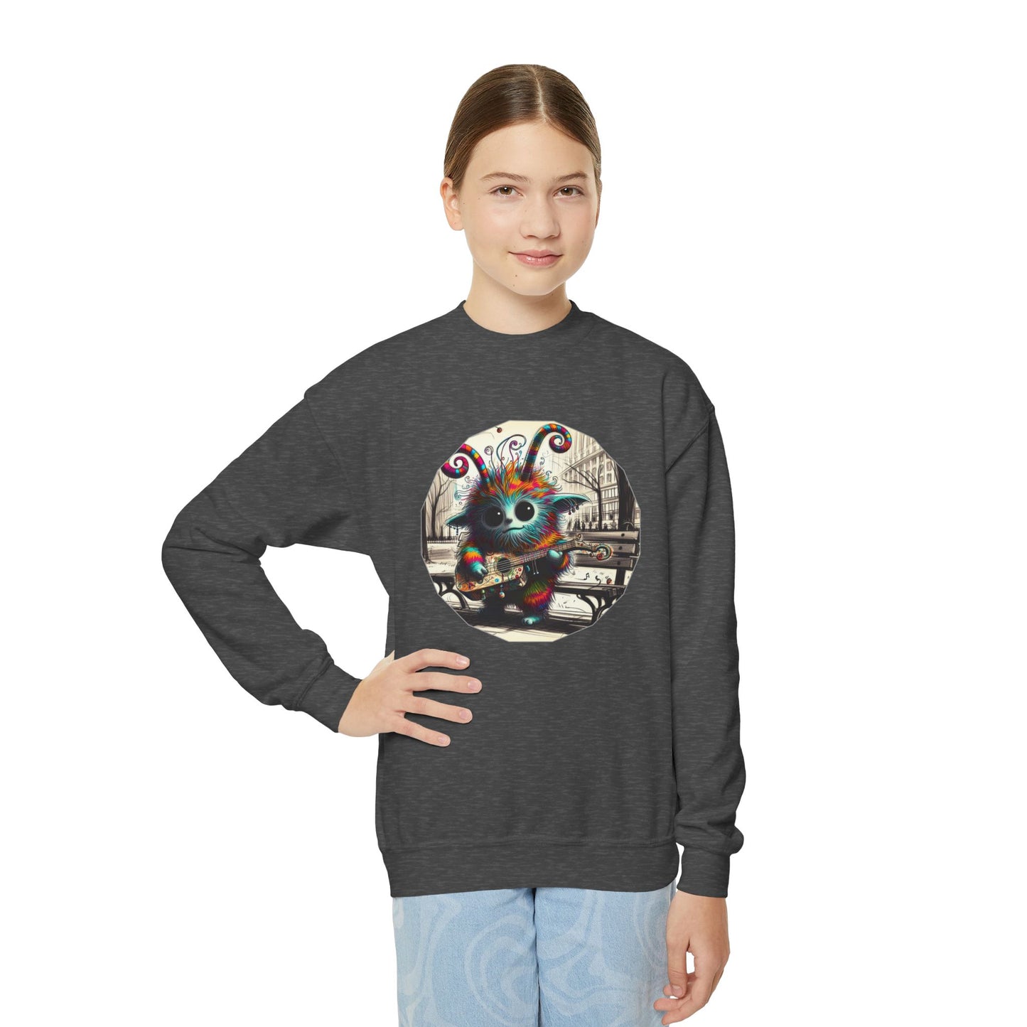 Youth Crewneck Sweatshirt - Jamblie Monster (Multiple Colors Available)