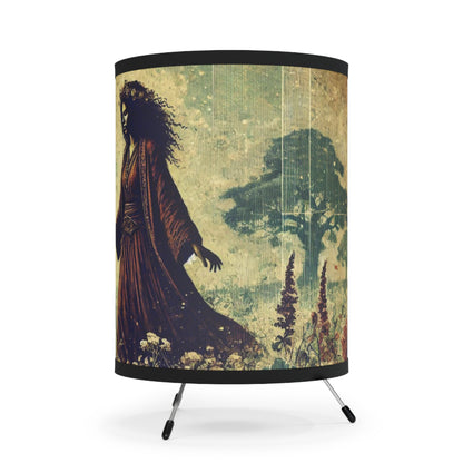 Tripod Table Lamp - Ancient Goddess Walking Through Majestic Field