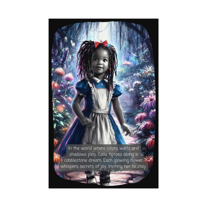 Textured Watercolor Matte Poster - Young Girl Steps into a Magical, Vibrant Wonderland (8 Sizes Available)