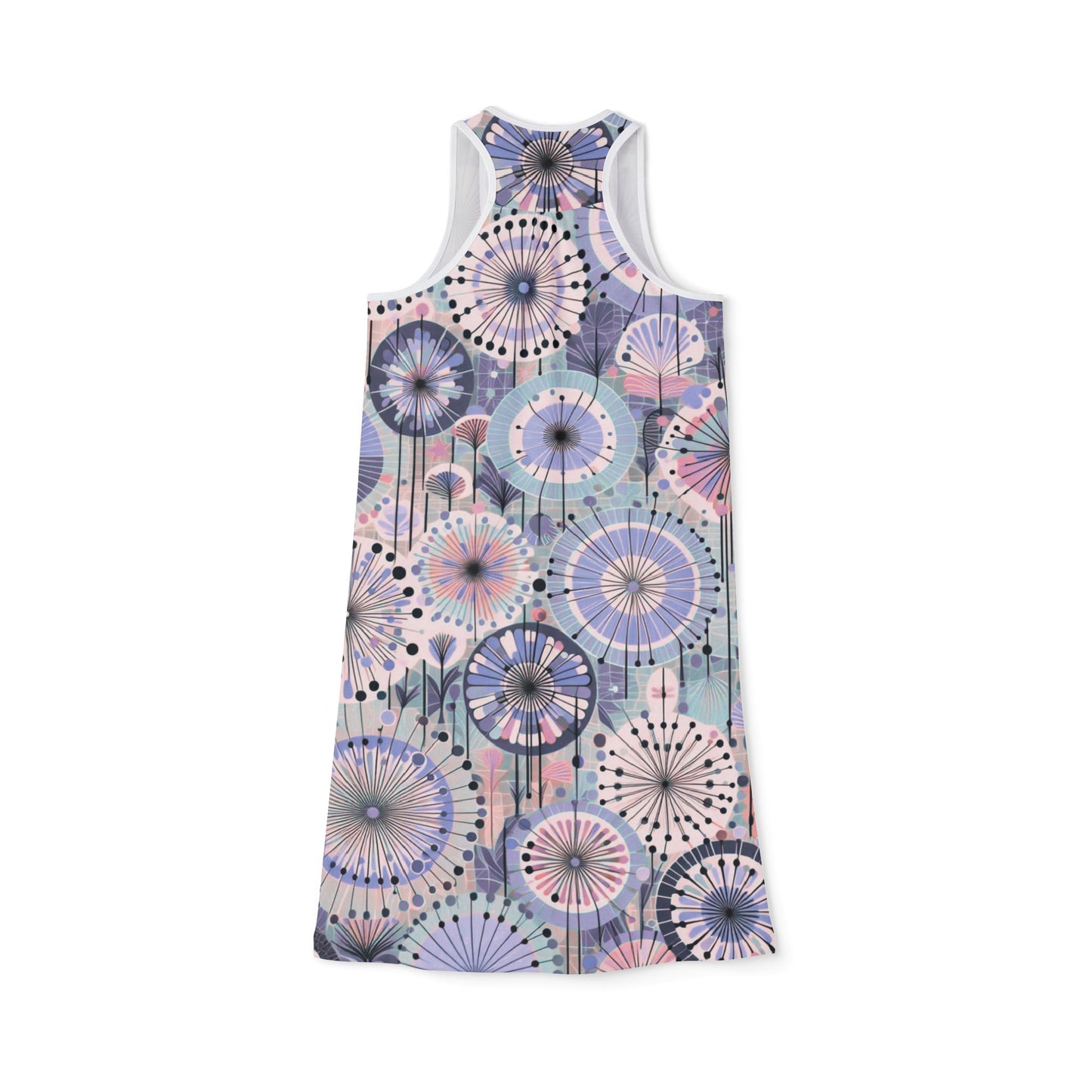 Racerback Dress - Purple Retro Dandelion