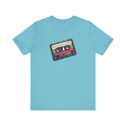 "Whimsically Unsettling Melodies for a Dog Walking Experience That Feels Like a Wes Anderson Movie" Mixtape T-shirt - Unisex Jersey Short Sleeve Tee