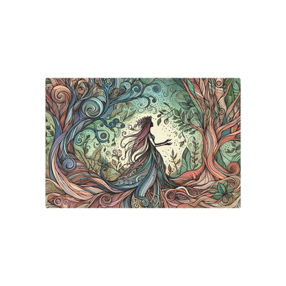 Metal Wall Art - Surreal Forest Goddess Silhouette with Colorful Windy Roots