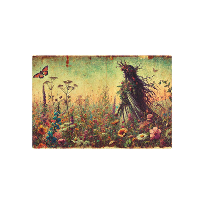 Metal Wall Art - Ancient Earth Goddess Walking Through Vast Wildflower Field