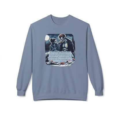 Midnight Picnic: A Love Story (Beautiful Monsters Collection) - Unisex Midweight Softstyle Fleece Crewneck Sweatshirt, Multiple Colors Available