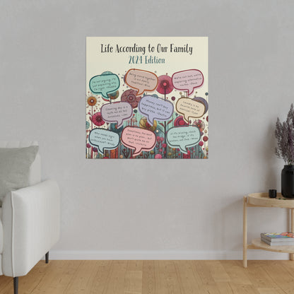 Personalized Family Quote Collage Canvas - 2024 Memories & Funny Quotes, Custom Wall Art for Home Decor