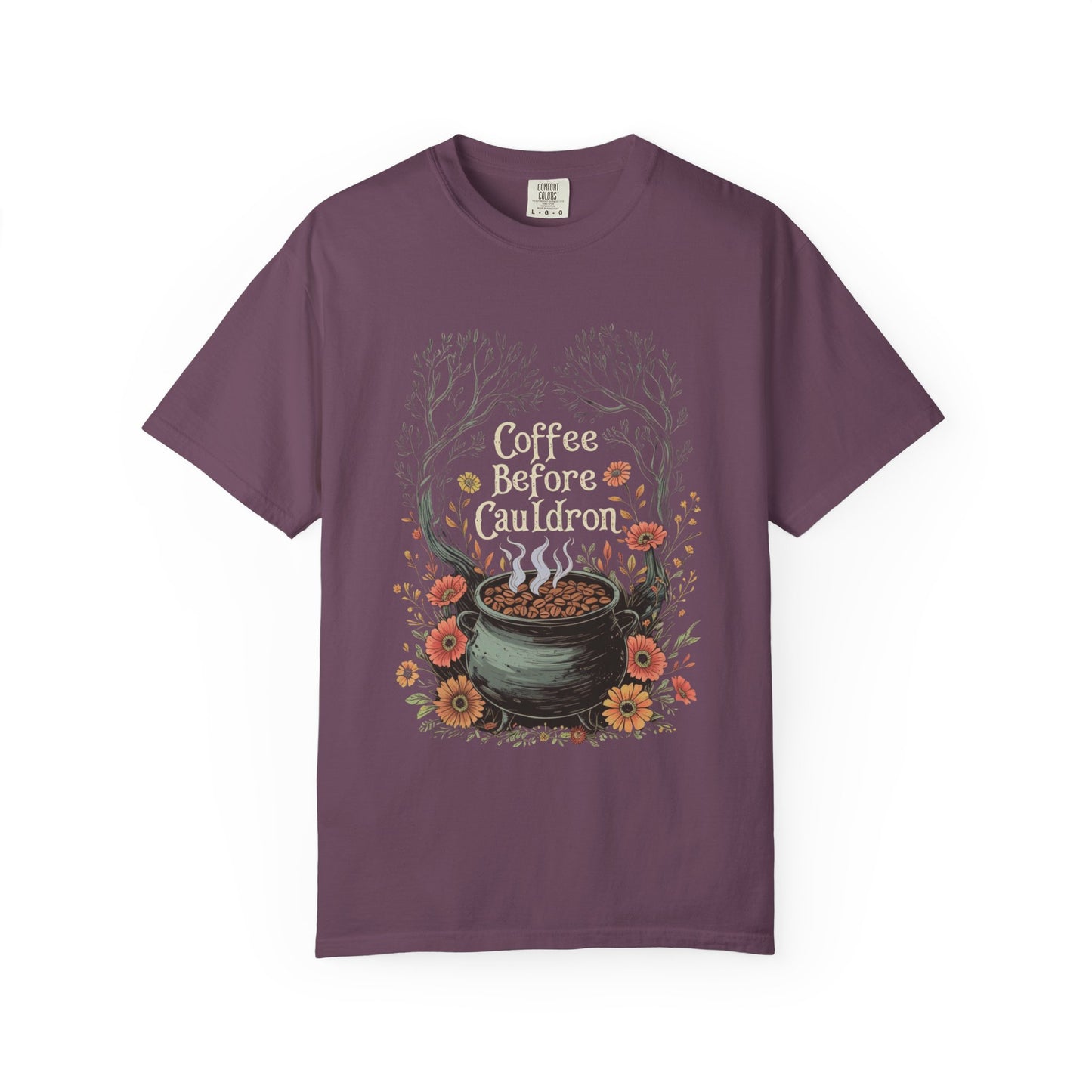 Coffee Before Cauldron T-Shirt, Witchy Coffee Shirt, Comfort Colors Halloween Tee, Spooky Season Shirt, Dark Forest Cozy Witch Aesthetic