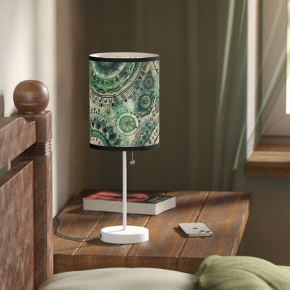 Boho Table Lamp - Sea Green Mandala Pattern