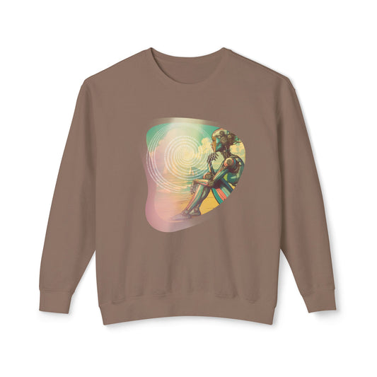 Unisex Sweatshirt - Retro-Futuristic Robot on Beach