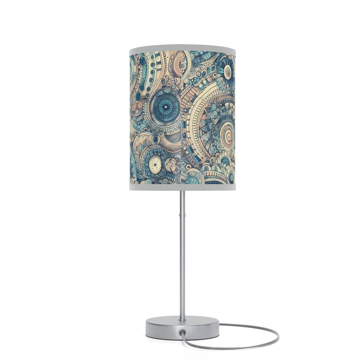 Boho Table Lamp - Dreamy Blue Mandala Pattern