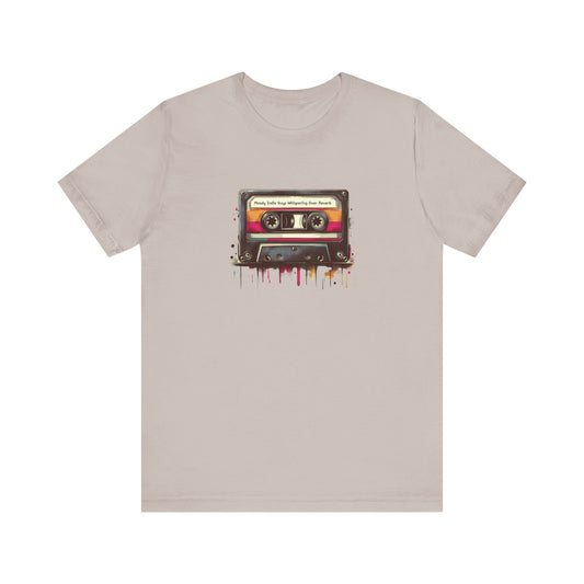 "Moody Indie Guys Whispering Over Reverb" Mixtape T-shirt - Unisex Jersey Short Sleeve Tee