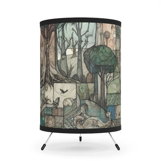 Tripod Table Lamp - Dreamy Forest Patchwork