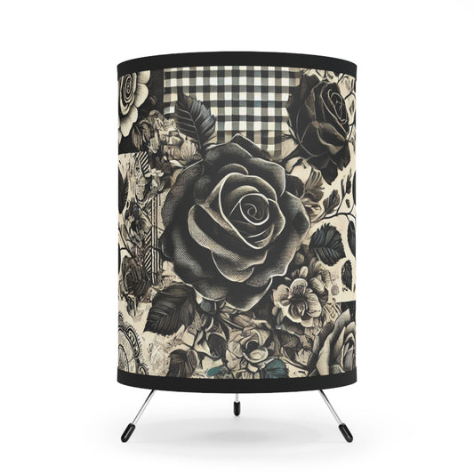 Tripod Table Lamp - Black Rose and Lace