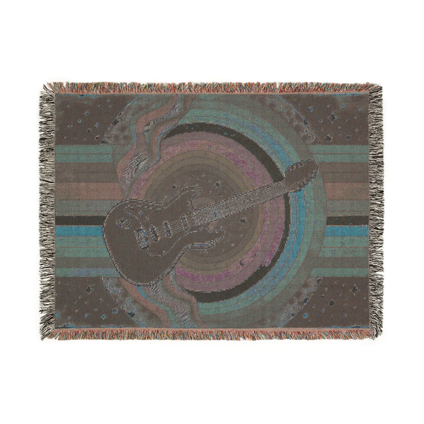 Woven Blanket - Guitar, Retro Rainbow, & Stars