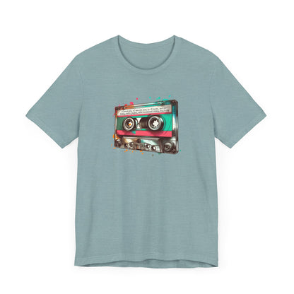 "Surreal Mix of Smooth Jazz, Lo-fi Beats, and Old-Timey Radio Jingles with Occasional Creepy Dog Bark" Mixtape T-shirt - Unisex Jersey Short Sleeve Tee