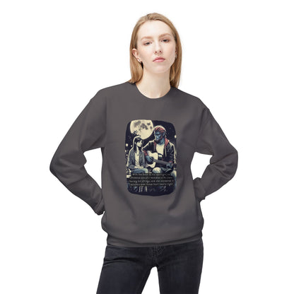 Tune Under the Moon (Beautiful Monsters Collection) - Unisex Midweight Softstyle Fleece Crewneck Sweatshirt, Multiple Colors Available