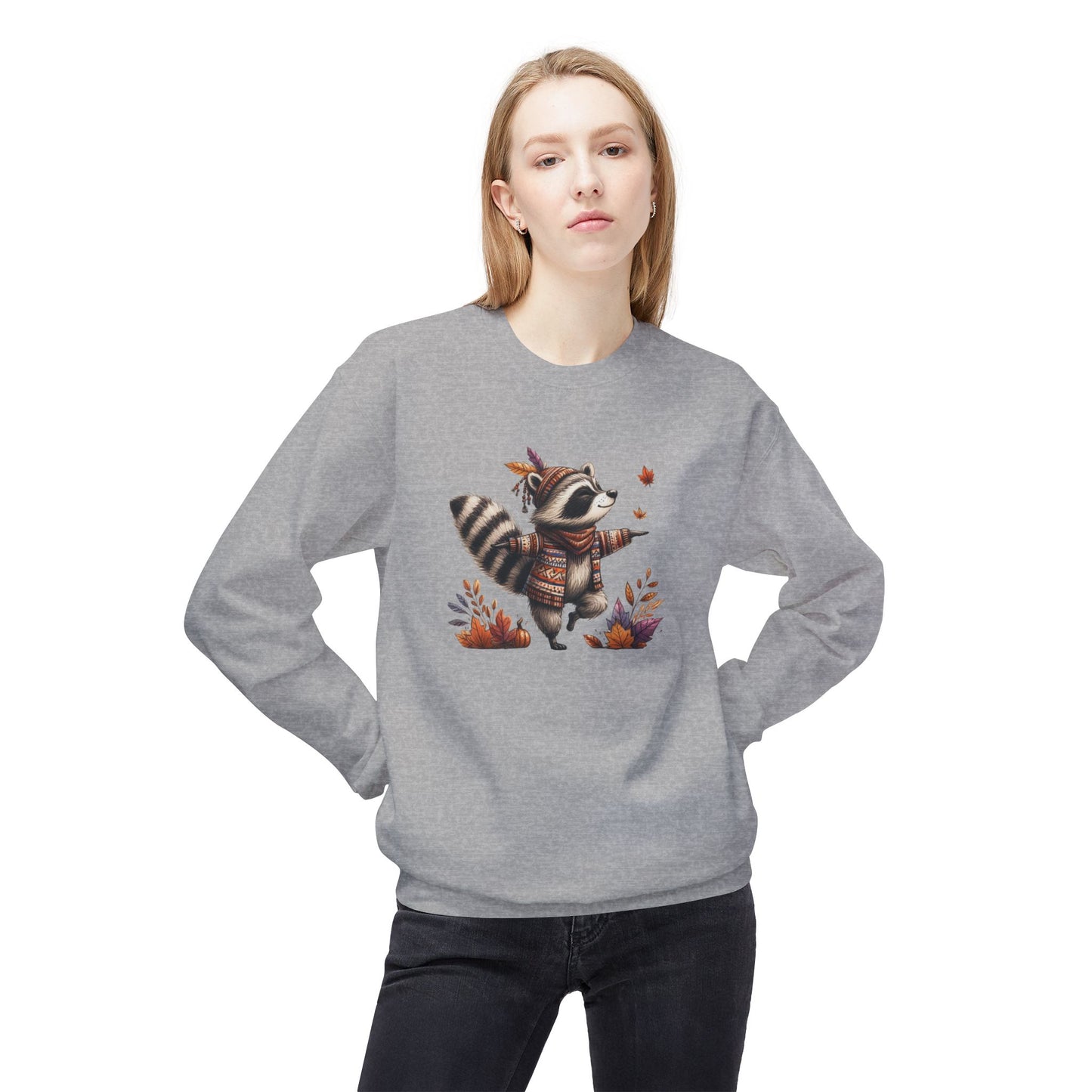 Racoon's Bliss - Unisex Midweight Softstyle Fleece Crewneck Sweatshirt, Multiple Colors Available