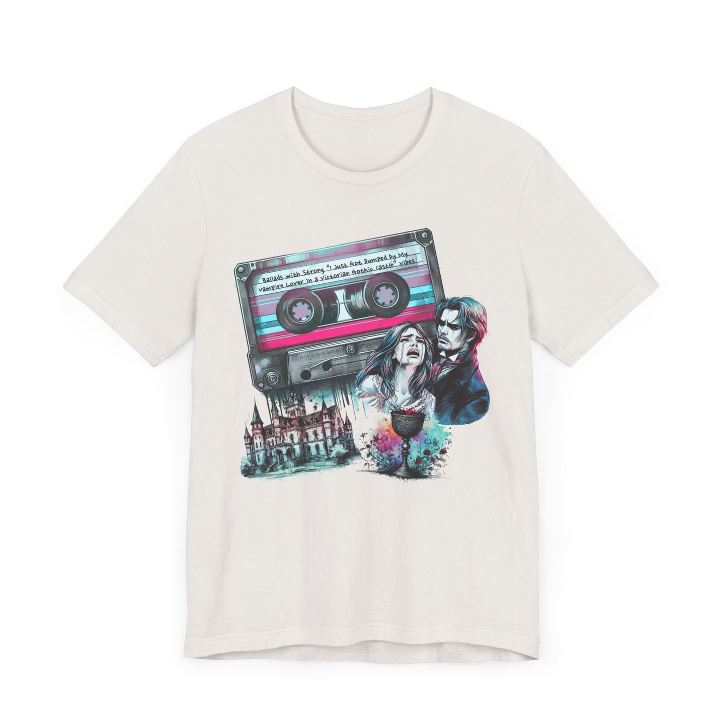 Mixtape T-Shirt - "Vampire Breakup Ballads" Collage, Unisex Tee with Retro Design, Great Gift for Music Lovers