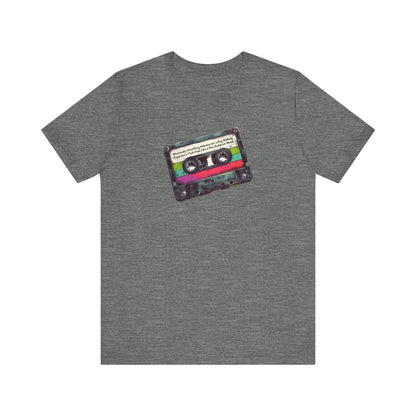 "Whimsically Unsettling Melodies for a Dog Walking Experience That Feels Like a Wes Anderson Movie" Mixtape T-shirt - Unisex Jersey Short Sleeve Tee