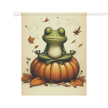 Porch or Yard Flag / Garden Banner - Zen Autumn Frog