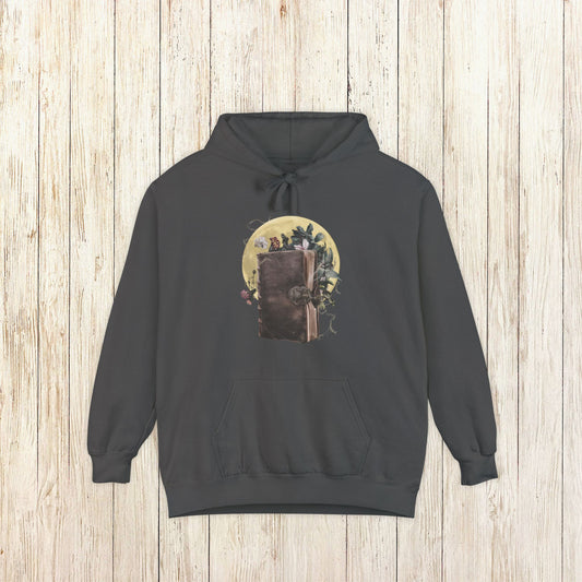 Spellbook Comfort Colors Hoodie - Mystical Grimoire Sweatshirt for Halloween, Witches, & Dreamers - Unisex Fit
