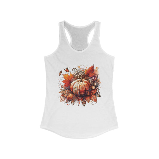 Women's Racerback Tank: Boho Pumpkin