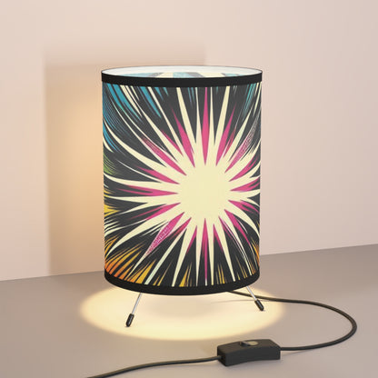 Tripod Table Lamp - Retro Comic Book Starburst