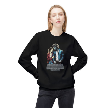 Stroll with a Teenage Werewolf (Beautiful Monsters Collection) - Unisex Midweight Softstyle Fleece Crewneck Sweatshirt, Multiple Colors Available