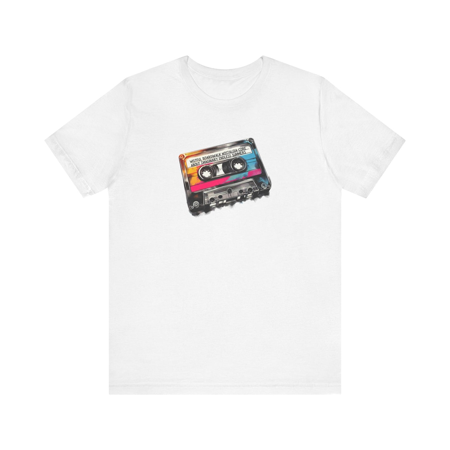 "Wistful Boardwalk Nostalgia-Core About Imaginary Endless Summers" Mixtape T-shirt - Unisex Jersey Short Sleeve Tee